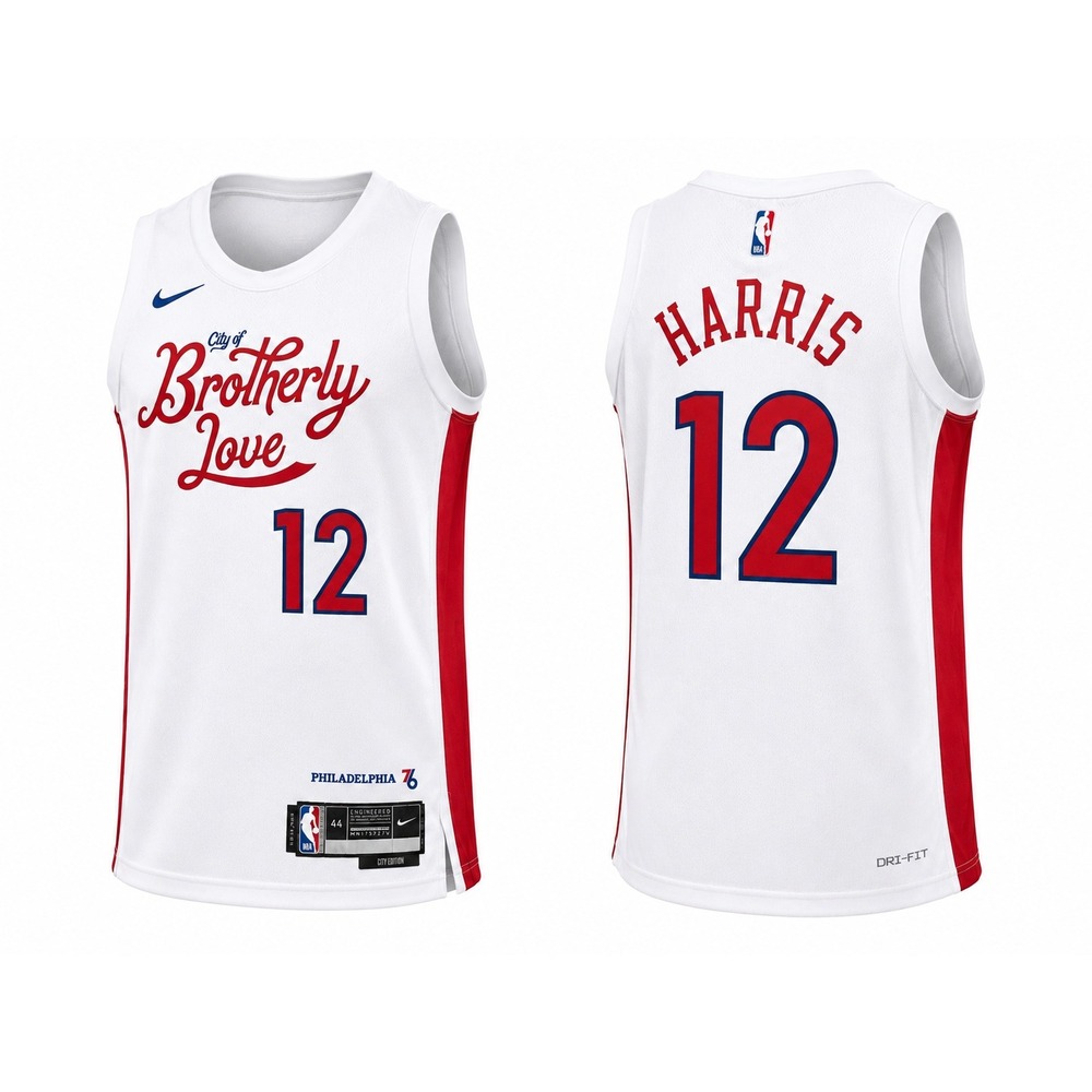 Nike Philadelphia 76ers Tobias Harris 12 City Edition Jersey White‎ Mens Medium